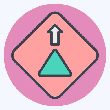 Simge Yol Verin. Yol İşareti sembolüyle ilgili. renk arkadaşı stili. Basit dizayn edilebilir. Basit resimleme