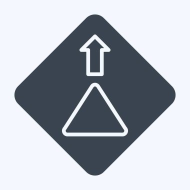 Simge Yol Verin. Yol İşareti sembolüyle ilgili. Kabartma tarzı. Basit dizayn edilebilir. Basit resimleme