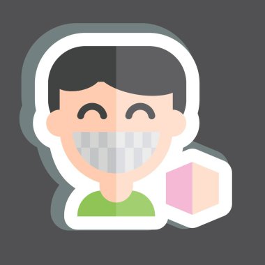 Çıkartma koruması. Dişçi sembolüyle ilgili. Basit dizayn edilebilir. Basit resimleme