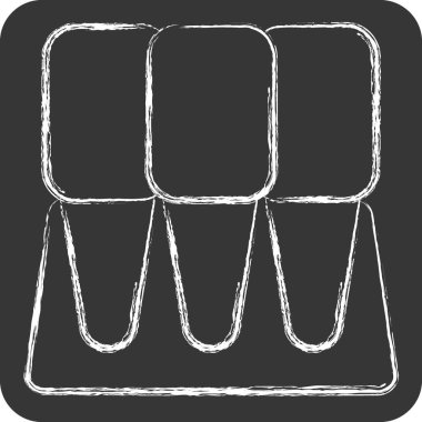 Simge Incisor. Dişçi sembolüyle ilgili. Tebeşir stili. Basit dizayn edilebilir. Basit resimleme