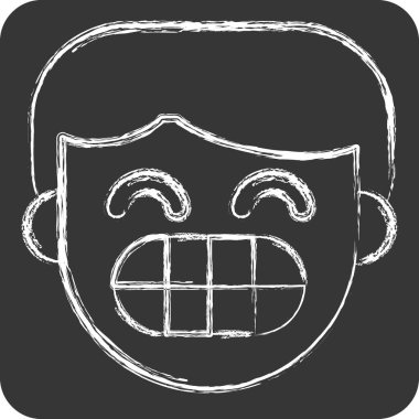 Icon Enamel. Dişçi sembolüyle ilgili. Tebeşir stili. Basit dizayn edilebilir. Basit resimleme