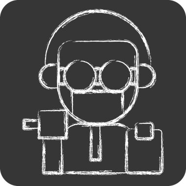 Simge dişçisi. Dişçi sembolüyle ilgili. Tebeşir stili. Basit dizayn edilebilir. Basit resimleme