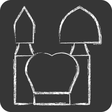 Simge Karpit tamamlanıyor. Dişçi sembolüyle ilgili. Tebeşir stili. Basit dizayn edilebilir. Basit resimleme