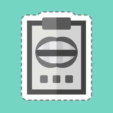 Çıkartma hattı diş raporunu kesti. Dişçi sembolüyle ilgili. Basit dizayn edilebilir. Basit resimleme