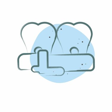 Icon Gingivitis. Dişçi sembolüyle ilgili. Renkli Leke Biçimi. Basit dizayn edilebilir. Basit resimleme