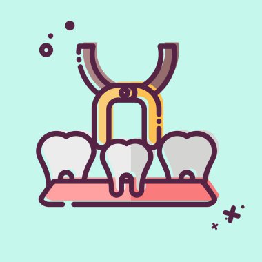 Simge Diş Ekstrası. Dişçi sembolüyle ilgili. MBE tarzı. Basit dizayn edilebilir. Basit resimleme