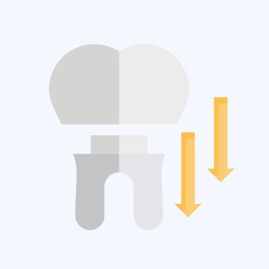 Simge Diş Tacı. Dişçi sembolüyle ilgili. Düz stil. Basit dizayn edilebilir. Basit resimleme