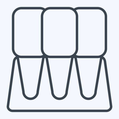 Simge Incisor. Dişçi sembolüyle ilgili. Sıra tarzı. Basit dizayn edilebilir. Basit resimleme