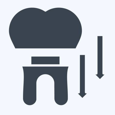Simge Diş Tacı. Dişçi sembolüyle ilgili. Kabartma tarzı. Basit dizayn edilebilir. Basit resimleme