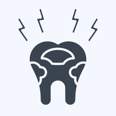 Simge çürüğü diş. Dişçi sembolüyle ilgili. Kabartma tarzı. Basit dizayn edilebilir. Basit resimleme