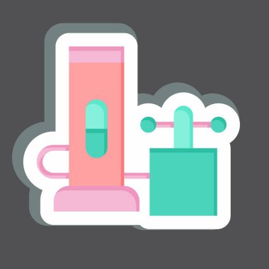 Sticker Livens Projektörü. Zehir sembolüyle ilgili. Basit dizayn edilebilir. Basit resimleme