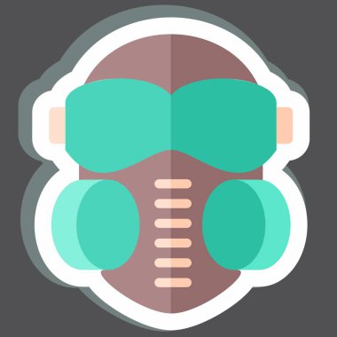 Çıkartma Surat maskesi. Zehir sembolüyle ilgili. Basit dizayn edilebilir. Basit resimleme