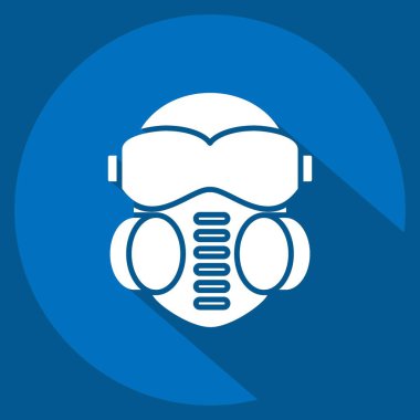 Simge Surat maskesi. Zehir sembolüyle ilgili. Uzun gölge tarzı. Basit dizayn edilebilir. Basit resimleme