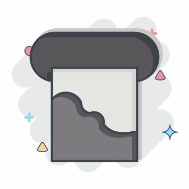 Simge kalıbı. Zehir sembolüyle ilgili. Çizgi roman. Basit dizayn edilebilir. Basit resimleme