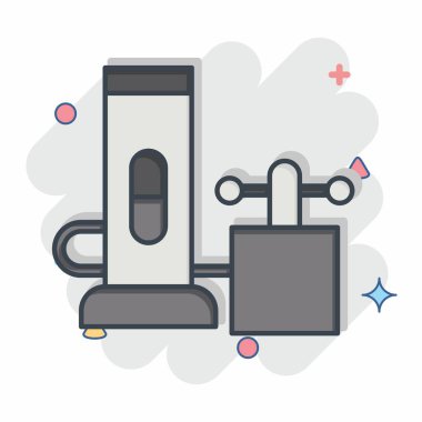 Simge Canlandırıcı Projektörü. Zehir sembolüyle ilgili. Çizgi roman. Basit dizayn edilebilir. Basit resimleme