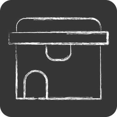 Simge Kemirgeni. Zehir sembolüyle ilgili. Tebeşir stili. Basit dizayn edilebilir. Basit resimleme