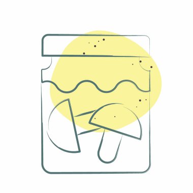 İkon mantarı. Zehir sembolüyle ilgili. Renkli Leke Biçimi. Basit dizayn edilebilir. Basit resimleme