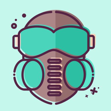 Simge Surat maskesi. Zehir sembolüyle ilgili. MBE tarzı. Basit dizayn edilebilir. Basit resimleme