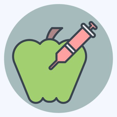 İkon Zehirli Elma. Zehir sembolüyle ilgili. renk arkadaşı stili. Basit dizayn edilebilir. Basit resimleme