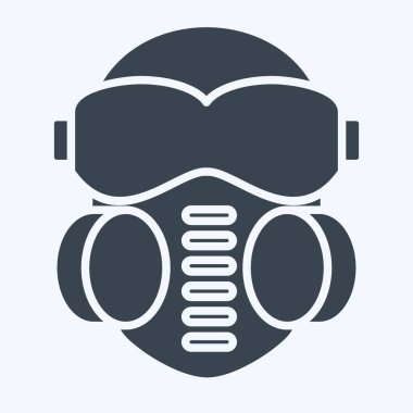 Simge Surat maskesi. Zehir sembolüyle ilgili. Kabartma tarzı. Basit dizayn edilebilir. Basit resimleme