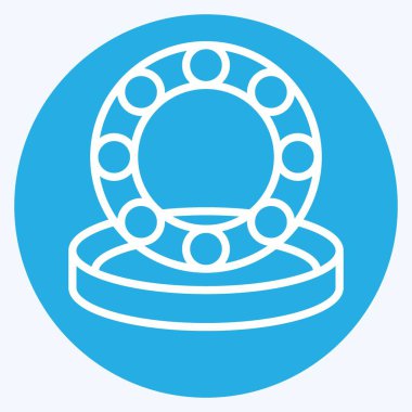 İkon Tekerlek Yönlendirmeleri. Araba Bakım Sembolü ile ilgili. Mavi gözlü. Basit dizayn edilebilir. Basit resimleme