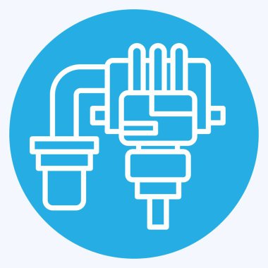 Simge Yakıt Reaktörü. Araba Bakım Sembolü ile ilgili. Mavi gözlü. Basit dizayn edilebilir. Basit resimleme