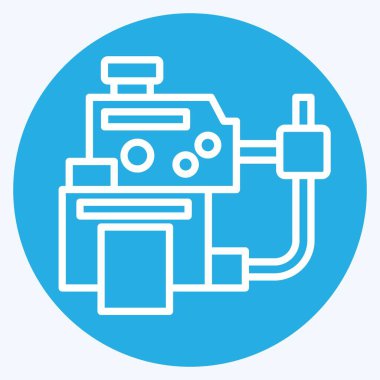 Simge Soğutucu Sızıntısı Teşhisi. Araba Bakım Sembolü ile ilgili. Mavi gözlü. Basit dizayn edilebilir. Basit resimleme