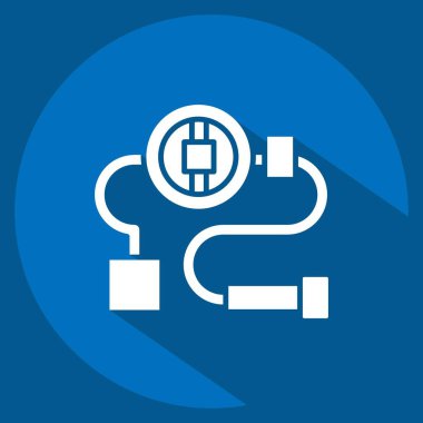 Simge Direksiyon Sistemi. Araba Bakım Sembolü ile ilgili. Uzun gölge tarzı. Basit dizayn edilebilir. Basit resimleme