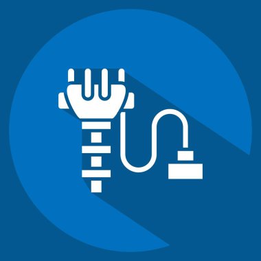 Simge ateşleme kaptanı. Araba Bakım Sembolü ile ilgili. Uzun gölge tarzı. Basit dizayn edilebilir. Basit resimleme