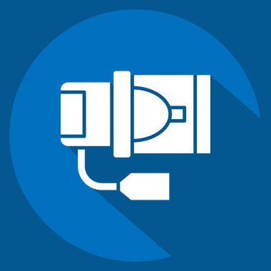 Simge Isıtıcı Üfleme Motoru. Araba Bakım Sembolü ile ilgili. Uzun gölge tarzı. Basit dizayn edilebilir. Basit resimleme