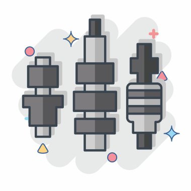 Simge Parıltısı Eklentisi. Araba Bakım Sembolü ile ilgili. Çizgi roman. Basit dizayn edilebilir. Basit resimleme