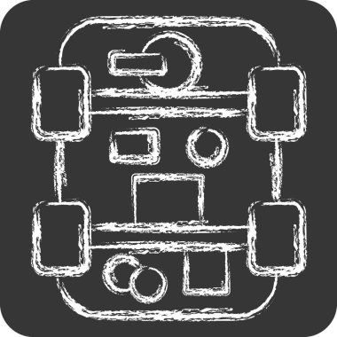 Simge Sürücü Yağmuru. Araba Bakım Sembolü ile ilgili. Tebeşir stili. Basit dizayn edilebilir. Basit resimleme