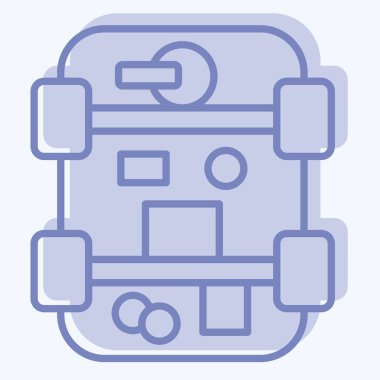 Simge Sürücü Yağmuru. Araba Bakım Sembolü ile ilgili. İki ton stili. Basit dizayn edilebilir. Basit resimleme