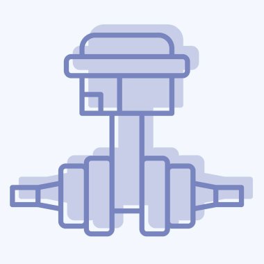 Simge Krank mili. Araba Bakım Sembolü ile ilgili. İki ton stili. Basit dizayn edilebilir. Basit resimleme