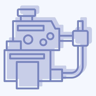 Simge Soğutucu Sızıntısı Teşhisi. Araba Bakım Sembolü ile ilgili. İki ton stili. Basit dizayn edilebilir. Basit resimleme