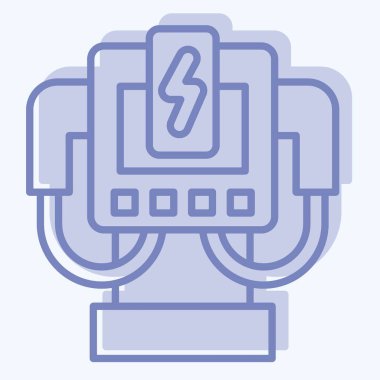 Simge Yükleme Sistemi. Araba Bakım Sembolü ile ilgili. İki ton stili. Basit dizayn edilebilir. Basit resimleme