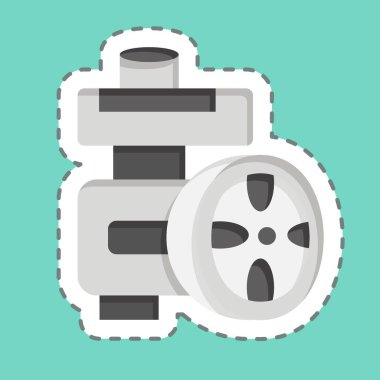 Çıkartma çizgisi Poer direksiyon pompasını kesti. Araba Bakım Sembolü ile ilgili. Basit dizayn edilebilir. Basit resimleme