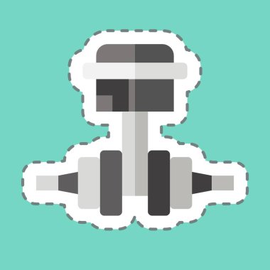 Çıkartma hattı Crankshaft 'ı kesti. Araba Bakım Sembolü ile ilgili. Basit dizayn edilebilir. Basit resimleme