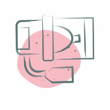 Simge Isıtıcı Üfleme Motoru. Araba Bakım Sembolü ile ilgili. Renkli Leke Biçimi. Basit dizayn edilebilir. Basit resimleme