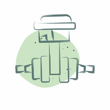 Simge Krank mili. Araba Bakım Sembolü ile ilgili. Renkli Leke Biçimi. Basit dizayn edilebilir. Basit resimleme