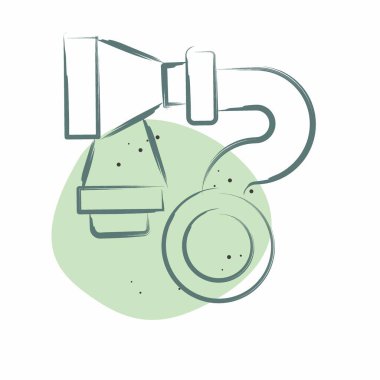 Simge Hava Filtresi. Araba Bakım Sembolü ile ilgili. Renkli Leke Biçimi. Basit dizayn edilebilir. Basit resimleme