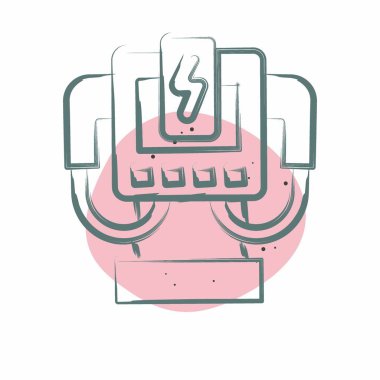 Simge Yükleme Sistemi. Araba Bakım Sembolü ile ilgili. Renkli Leke Biçimi. Basit dizayn edilebilir. Basit resimleme