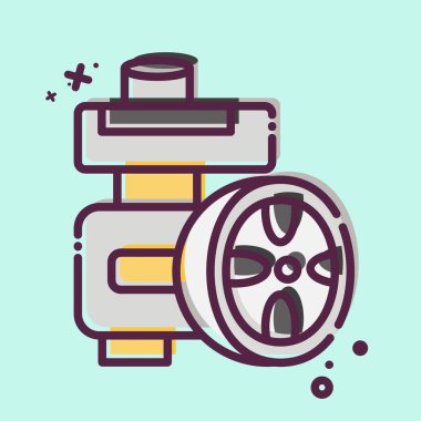 Simge Poer direksiyon pompası. Araba Bakım Sembolü ile ilgili. MBE tarzı. Basit dizayn edilebilir. Basit resimleme