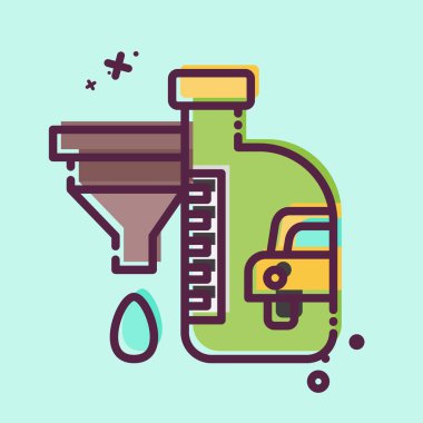 Simge Otomatik Aktarım Sıvısı. Araba Bakım Sembolü ile ilgili. MBE tarzı. Basit dizayn edilebilir. Basit resimleme