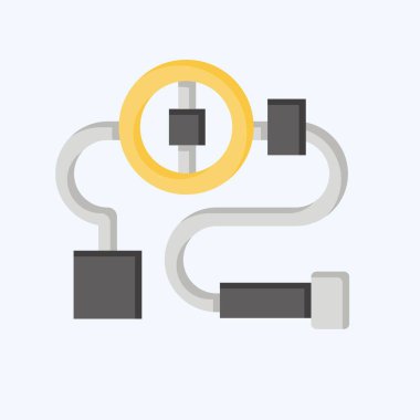 Simge Direksiyon Sistemi. Araba Bakım Sembolü ile ilgili. Düz stil. Basit dizayn edilebilir. Basit resimleme