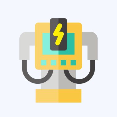 Simge Yükleme Sistemi. Araba Bakım Sembolü ile ilgili. Düz stil. Basit dizayn edilebilir. Basit resimleme