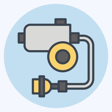 Simge sileceği motoru. Araba Bakım Sembolü ile ilgili. renk arkadaşı stili. Basit dizayn edilebilir. Basit resimleme