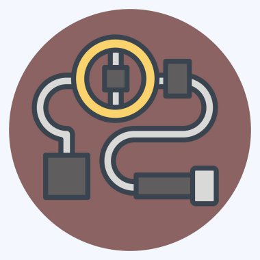 Simge Direksiyon Sistemi. Araba Bakım Sembolü ile ilgili. renk arkadaşı stili. Basit dizayn edilebilir. Basit resimleme