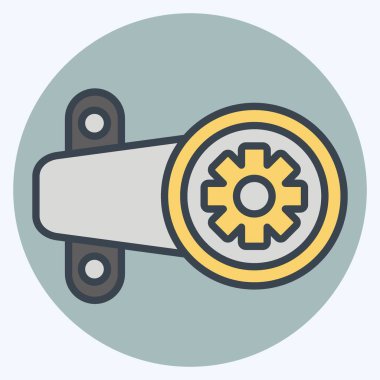 Simge Direksiyon Kutusu. Araba Bakım Sembolü ile ilgili. renk arkadaşı stili. Basit dizayn edilebilir. Basit resimleme