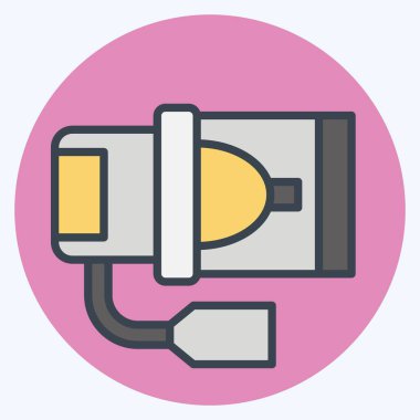 Simge Isıtıcı Üfleme Motoru. Araba Bakım Sembolü ile ilgili. renk arkadaşı stili. Basit dizayn edilebilir. Basit resimleme